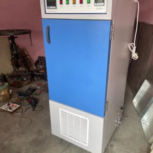 “Industrial humidity chamber for NDT testing with digital control panel”